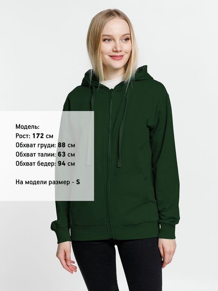 Толстовка на молнии с капюшоном Siverga 2.0, темно-зеленая — изображение 11