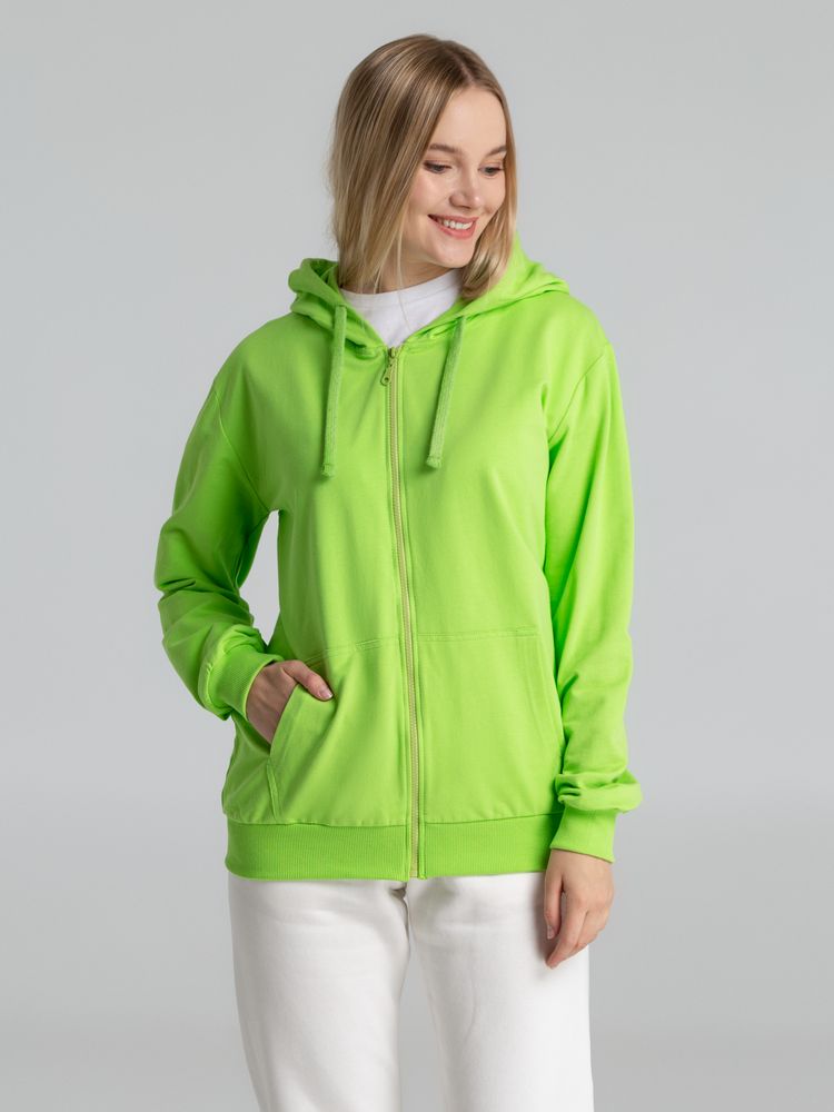 Толстовка на молнии с капюшоном Siverga 2.0, зеленое яблоко — изображение 10