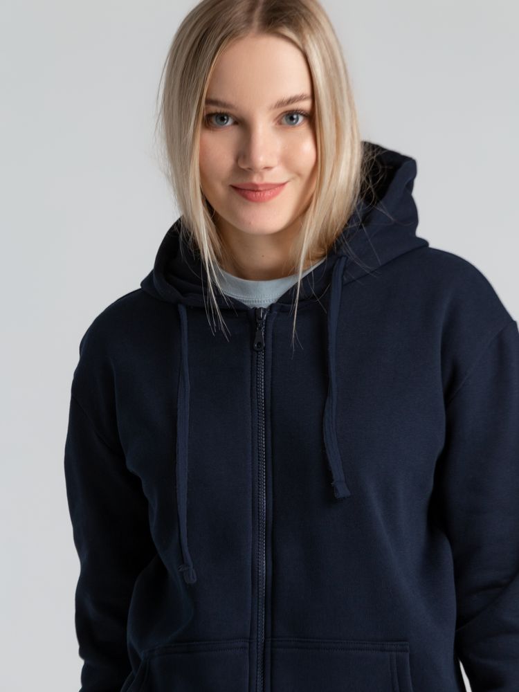 Толстовка на молнии с капюшоном Siverga Heavy 2.0, темно-синяя — изображение 9
