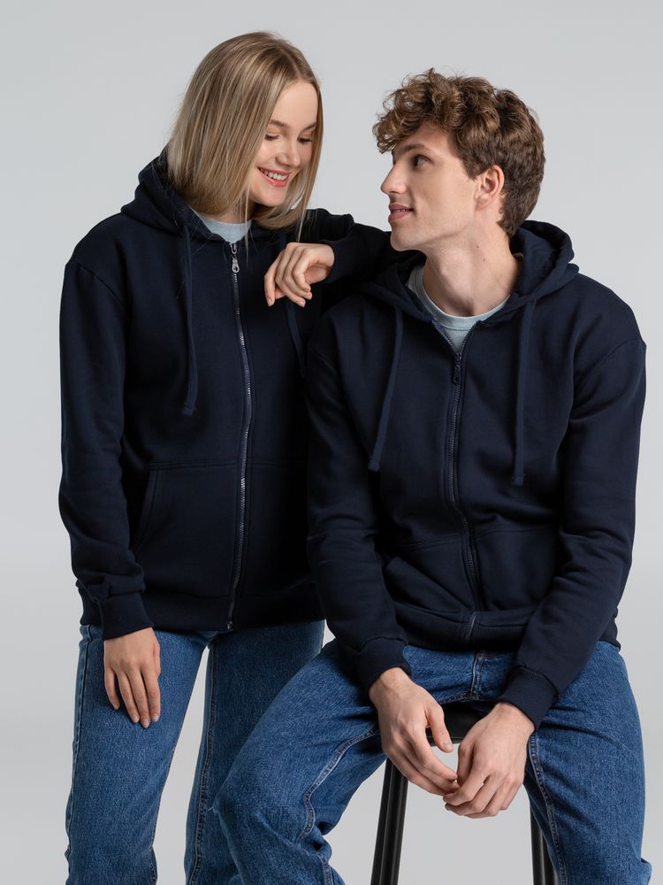 Толстовка на молнии с капюшоном Siverga Heavy 2.0, темно-синяя — изображение 15