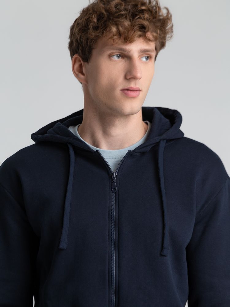 Толстовка на молнии с капюшоном Siverga Heavy 2.0, темно-синяя — изображение 13