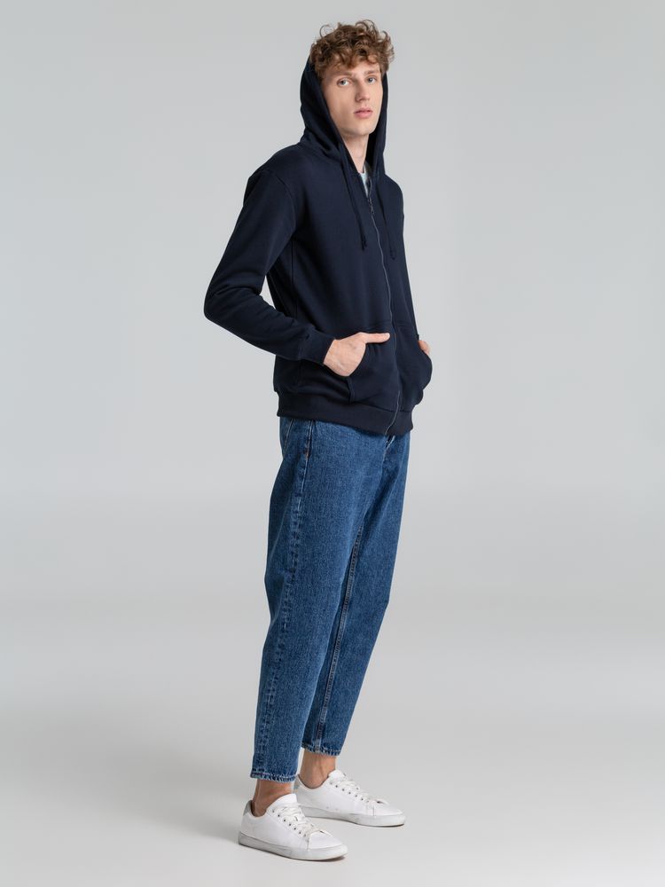 Толстовка на молнии с капюшоном Siverga Heavy 2.0, темно-синяя — изображение 14