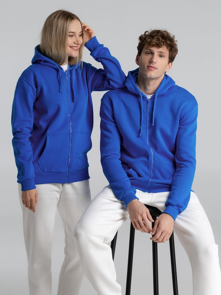 Толстовка на молнии с капюшоном Siverga Heavy 2.0, ярко-синяя — изображение 13