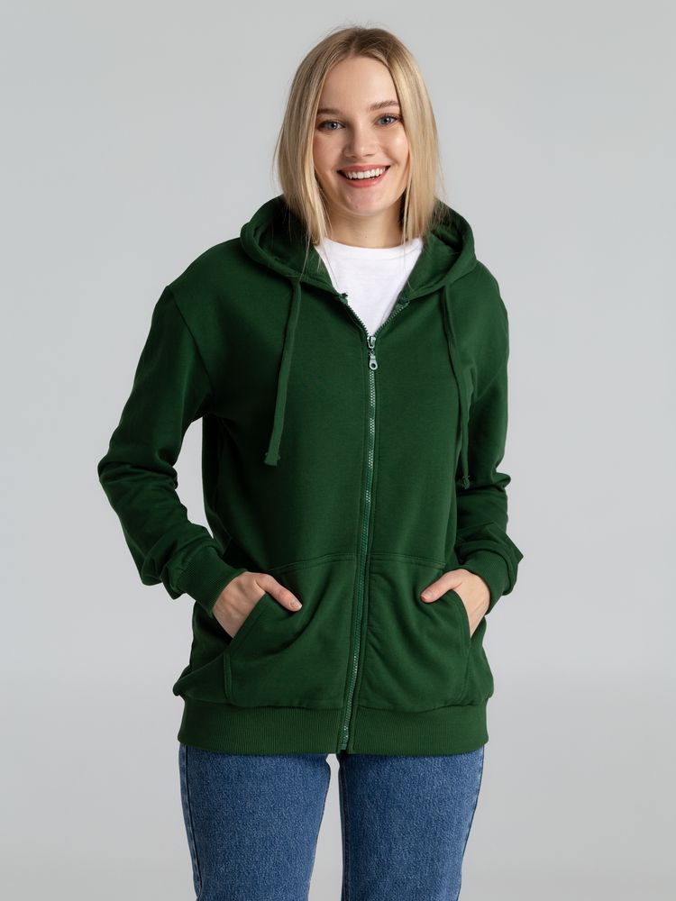 Толстовка на молнии с капюшоном Siverga Heavy 2.0, темно-зеленая — изображение 11