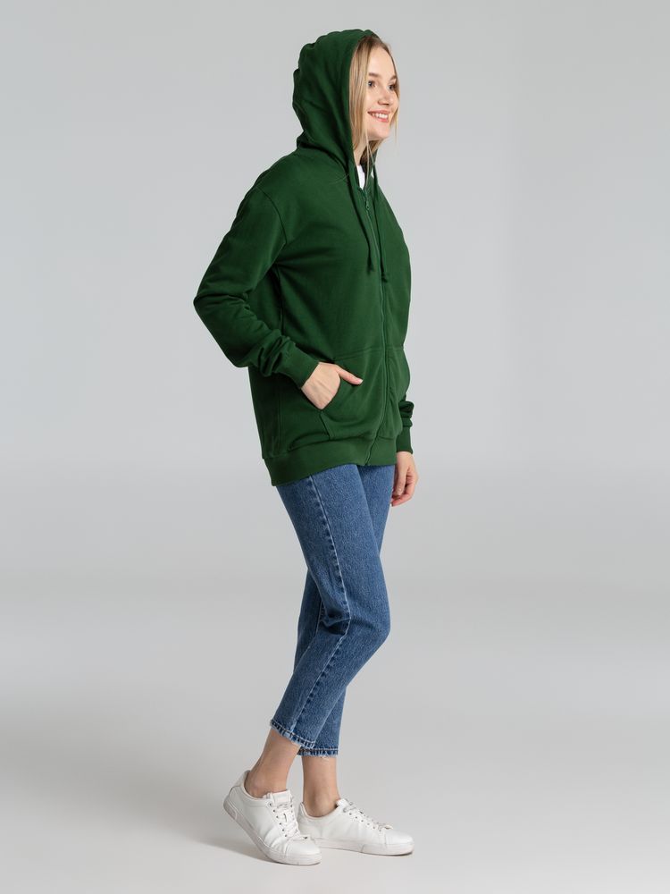 Толстовка на молнии с капюшоном Siverga Heavy 2.0, темно-зеленая — изображение 14