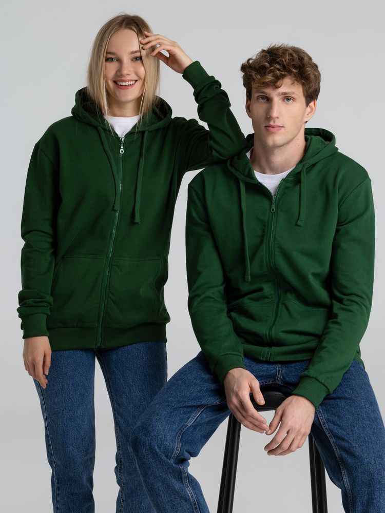 Толстовка на молнии с капюшоном Siverga Heavy 2.0, темно-зеленая — изображение 15
