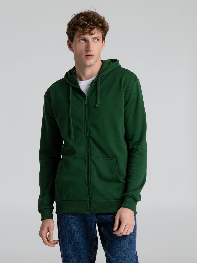 Толстовка на молнии с капюшоном Siverga Heavy 2.0, темно-зеленая — изображение 7