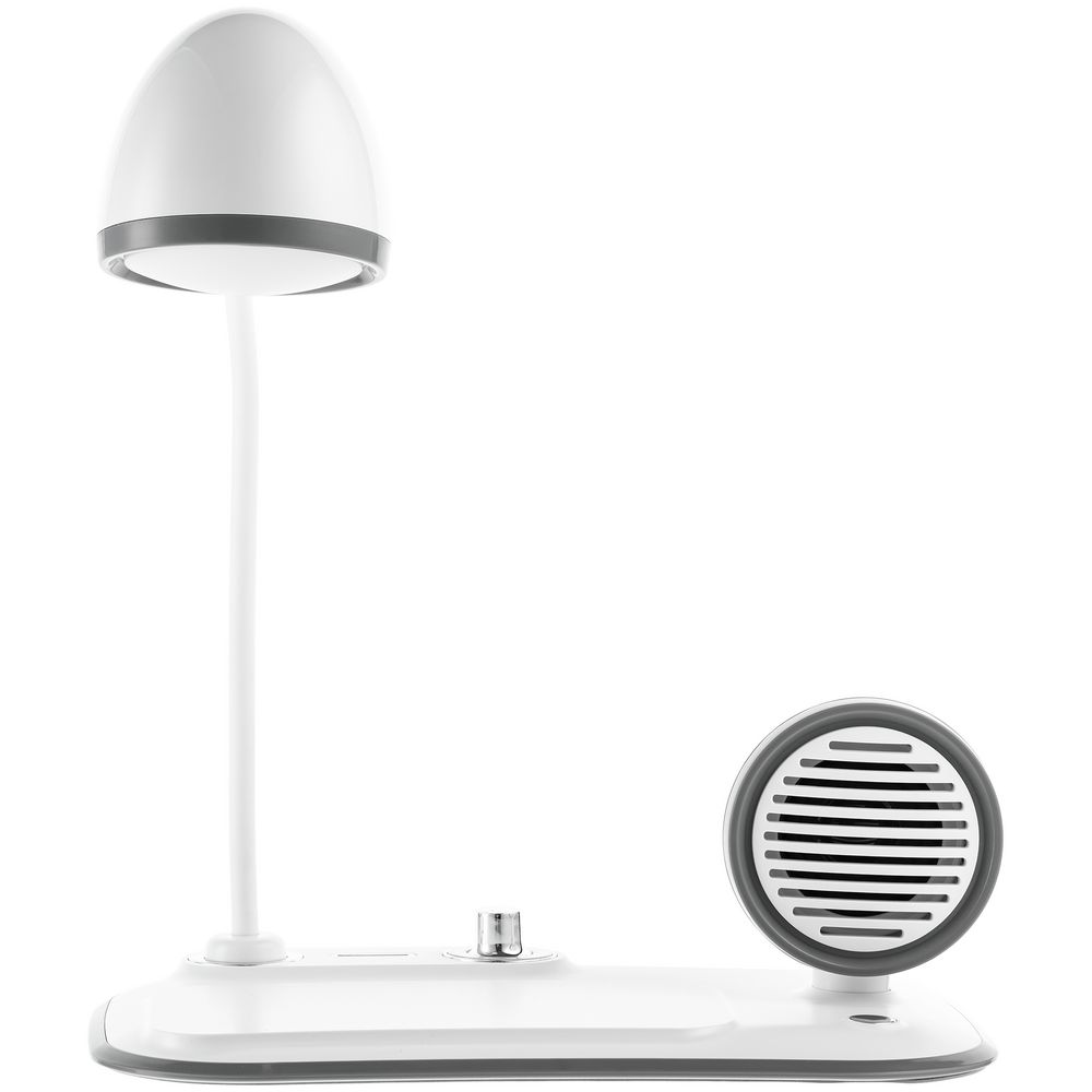 Лампа с колонкой и беспроводной зарядкой Flashback, белая — изображение 4