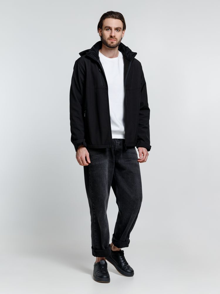 Куртка софтшелл мужская Zagreb, черная — изображение 10