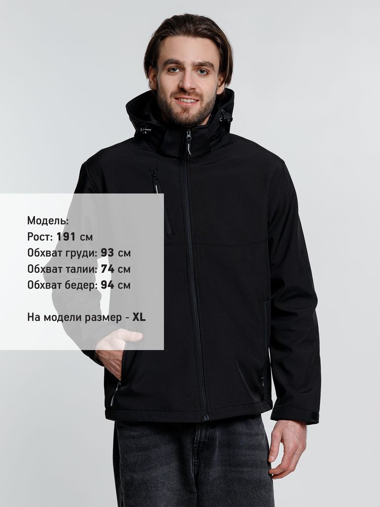 Куртка софтшелл мужская Zagreb, черная — изображение 7