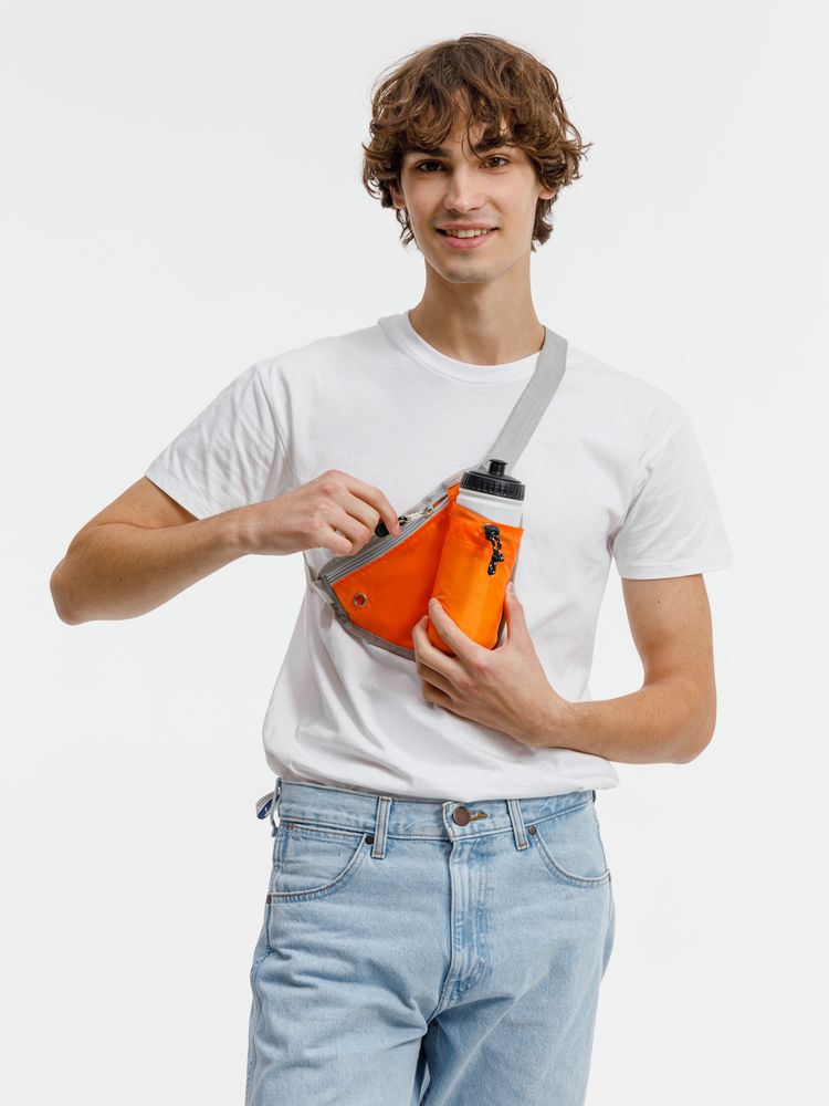 Сумка поясная с отделением для бутылки Waterun, оранжевая — изображение 7