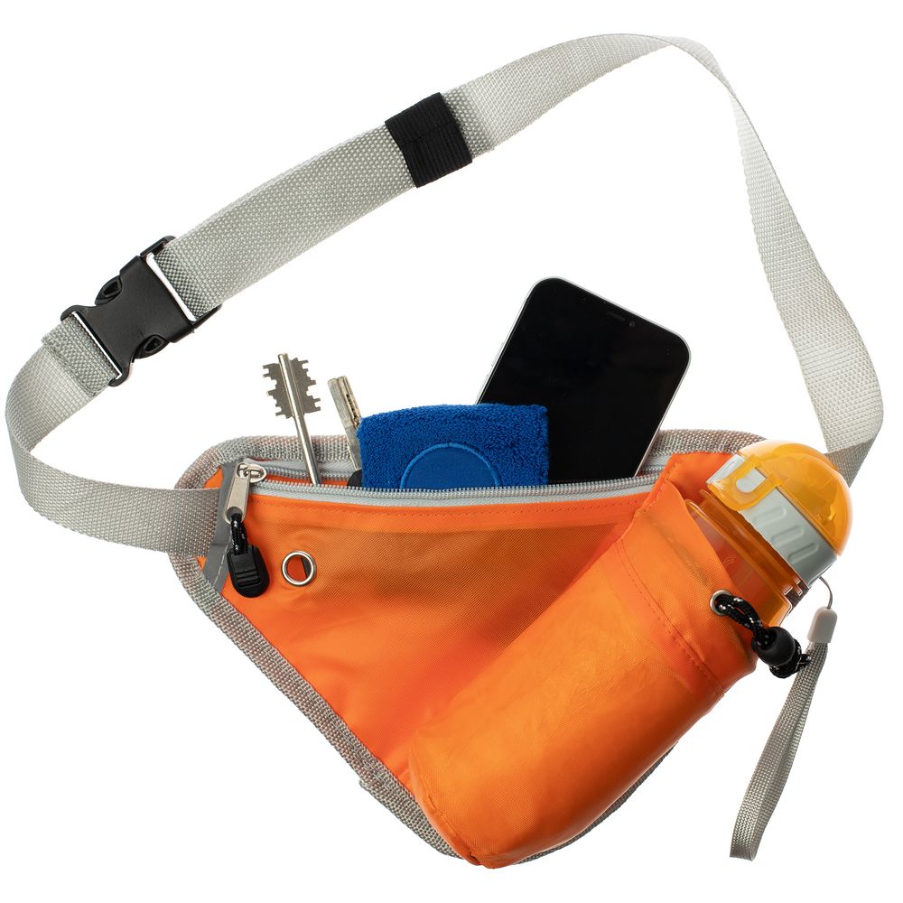 Сумка поясная с отделением для бутылки Waterun, оранжевая — изображение 5