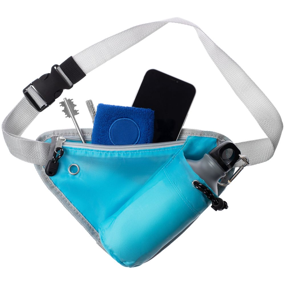 Сумка поясная с отделением для бутылки Waterun, голубая — изображение 6