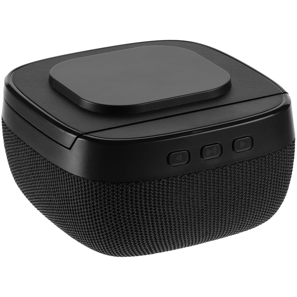 Колонка c беспроводной зарядкой Esca и подсветкой лого, черная — изображение 6