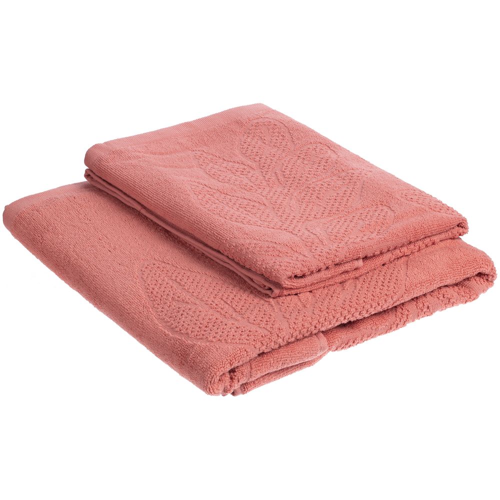 Полотенце махровое «Флора», среднее, оранжевое (персиковое эхо) — изображение 5