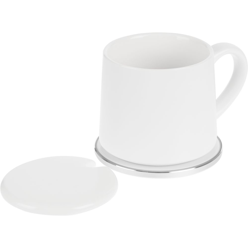 Кружка с подогревом и беспроводной зарядкой Dual Base ver. 2.0 Matt, белая — изображение 5