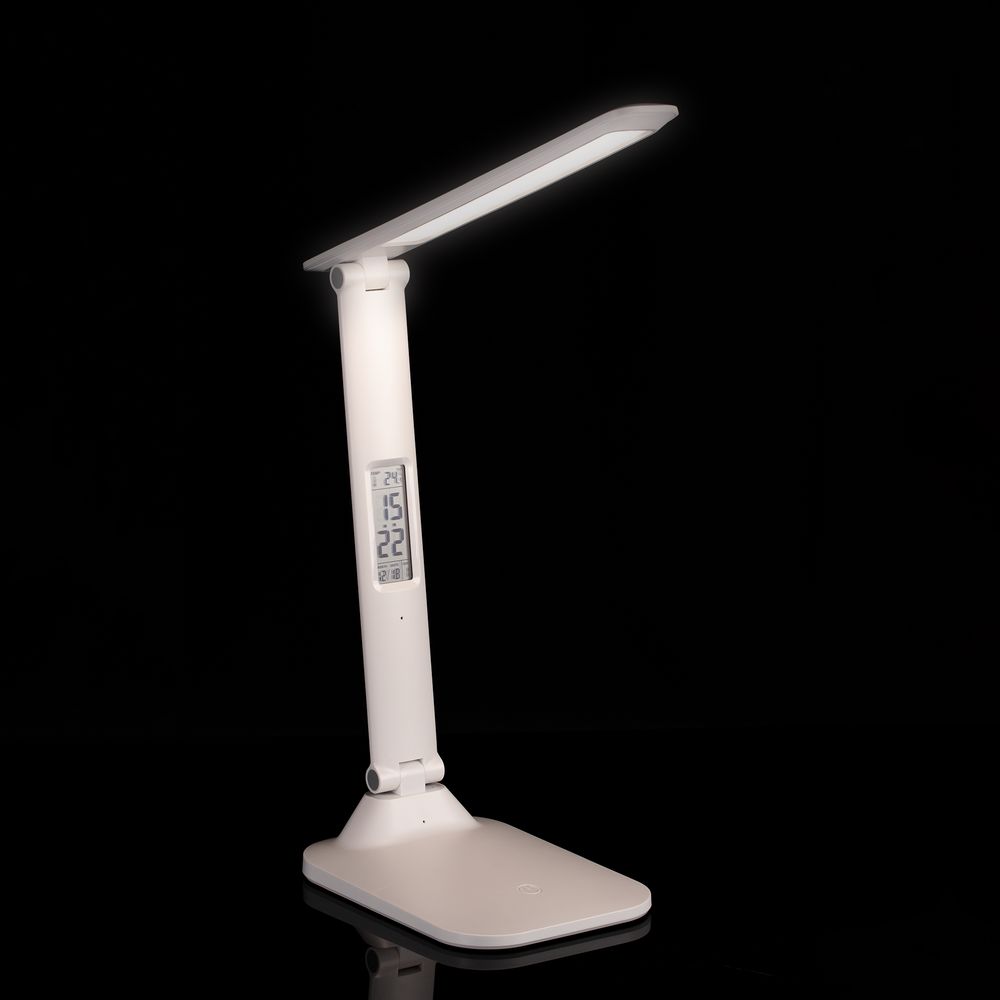 Настольная лампа с часами и календарем Office Torch ver.2, белая — изображение 11