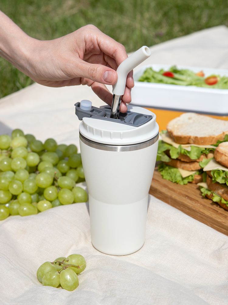 Термостакан Sapporo без логотипа, белый — изображение 12