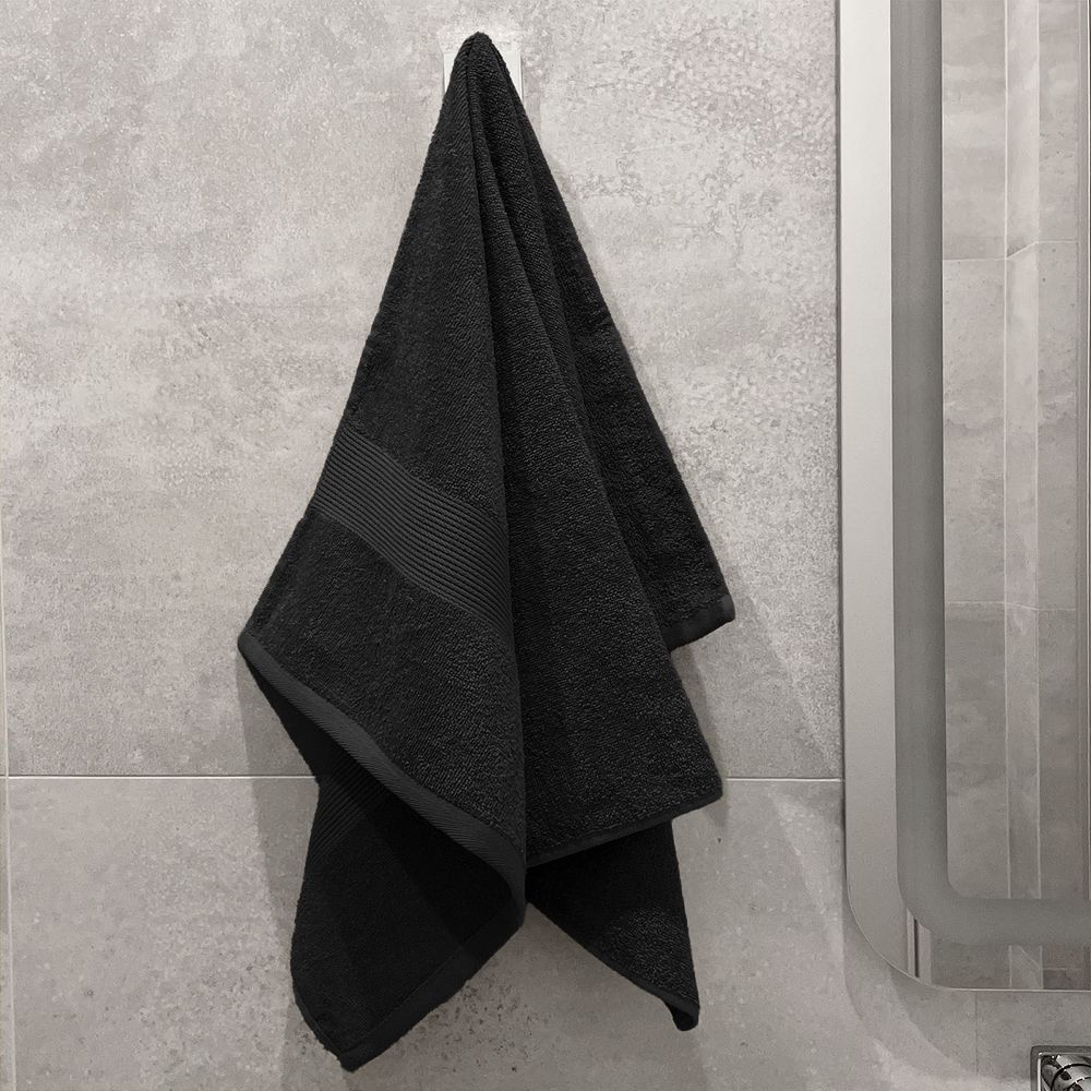 Полотенце махровое «Тиффани», среднее, черное — изображение 6