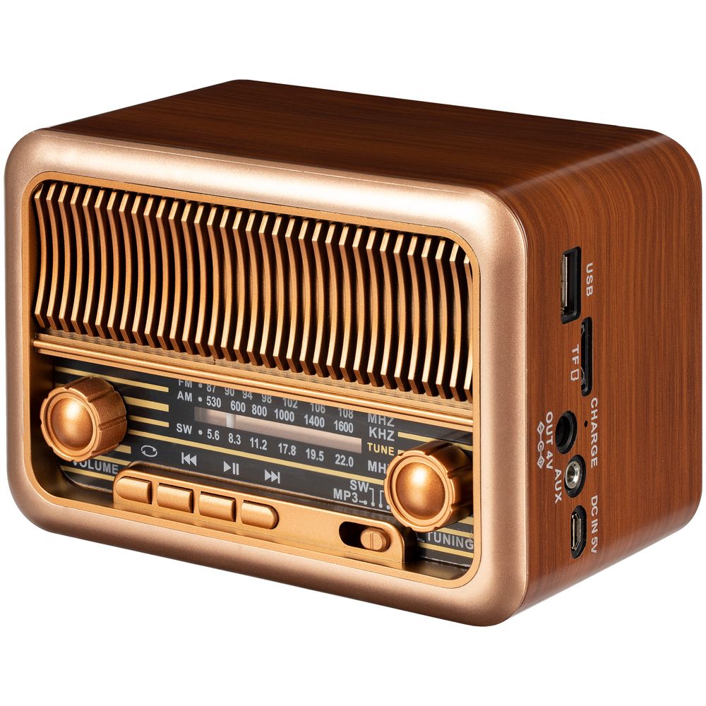Bluetooth-колонка с радио Beatnik, коричневая — изображение 4
