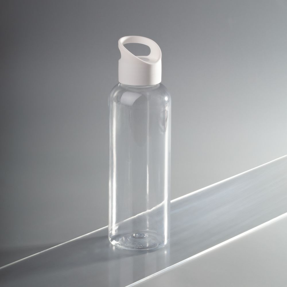 Бутылка для воды Plaske, прозрачная с белой крышкой — изображение 6