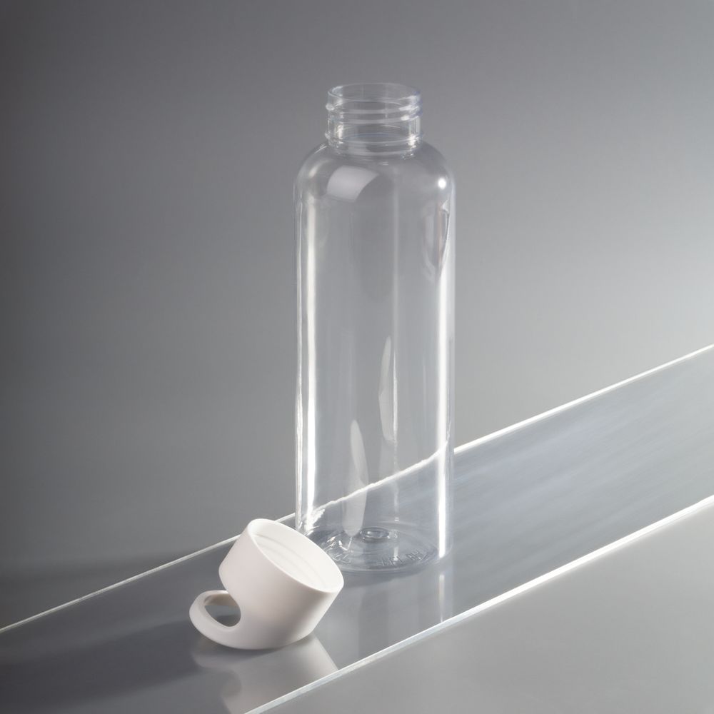 Бутылка для воды Plaske, прозрачная с белой крышкой — изображение 7