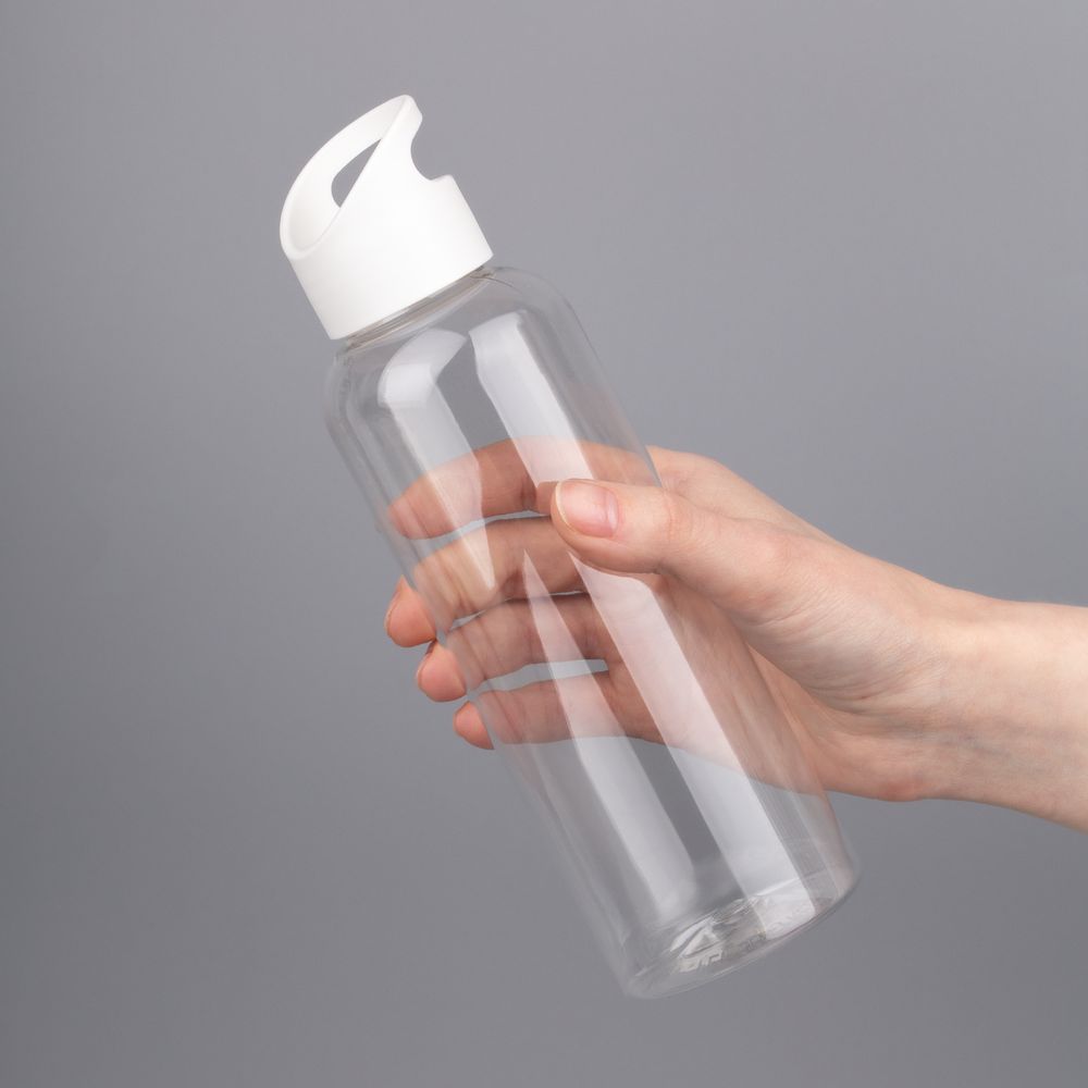 Бутылка для воды Plaske, прозрачная с белой крышкой — изображение 8