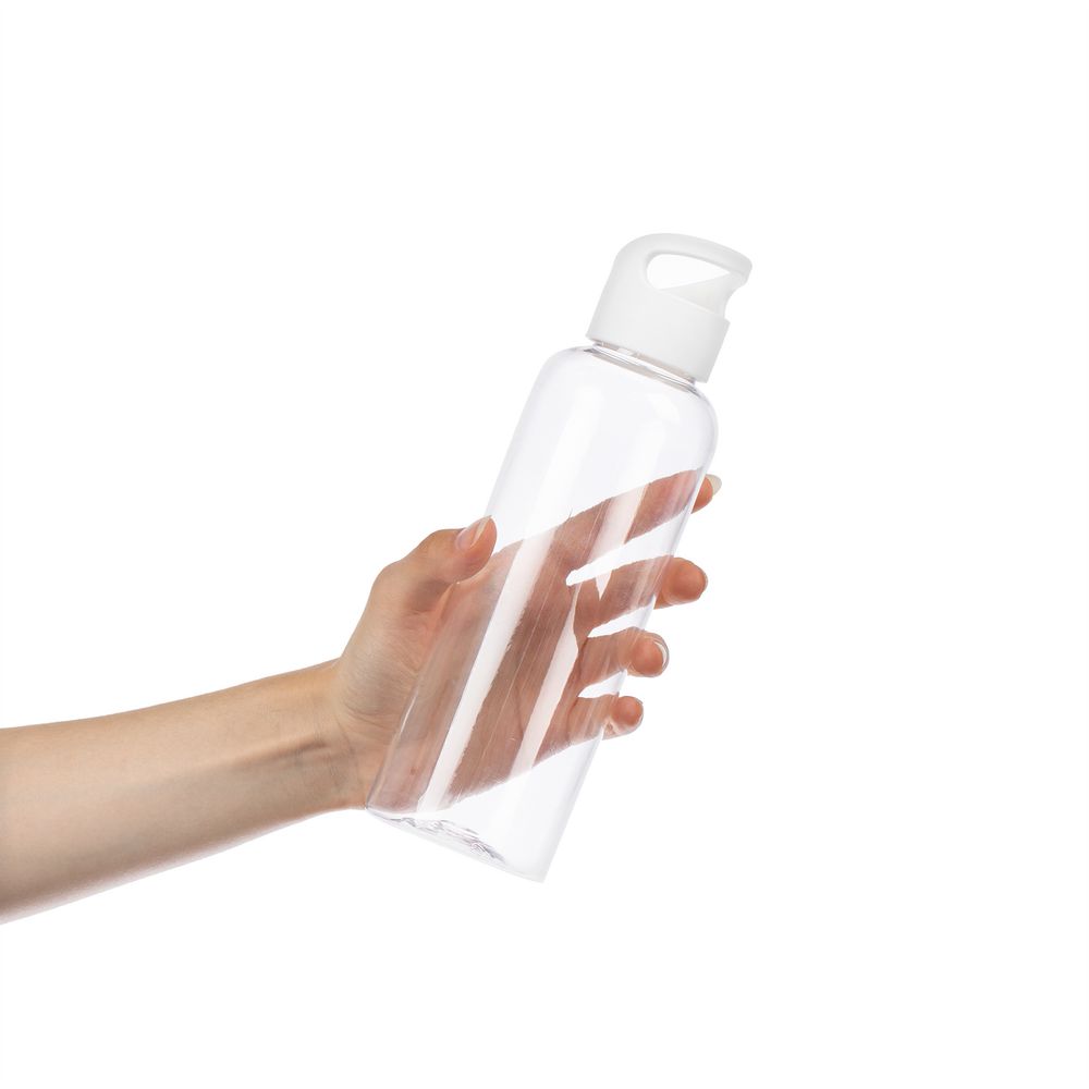 Бутылка для воды Plaske, прозрачная с белой крышкой — изображение 5