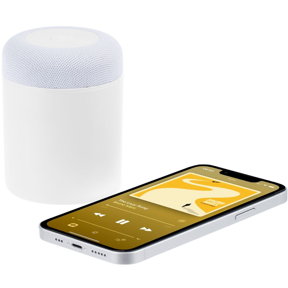 Станция беспроводной зарядки с колонкой и ночником Trilogy, белая — изображение 12