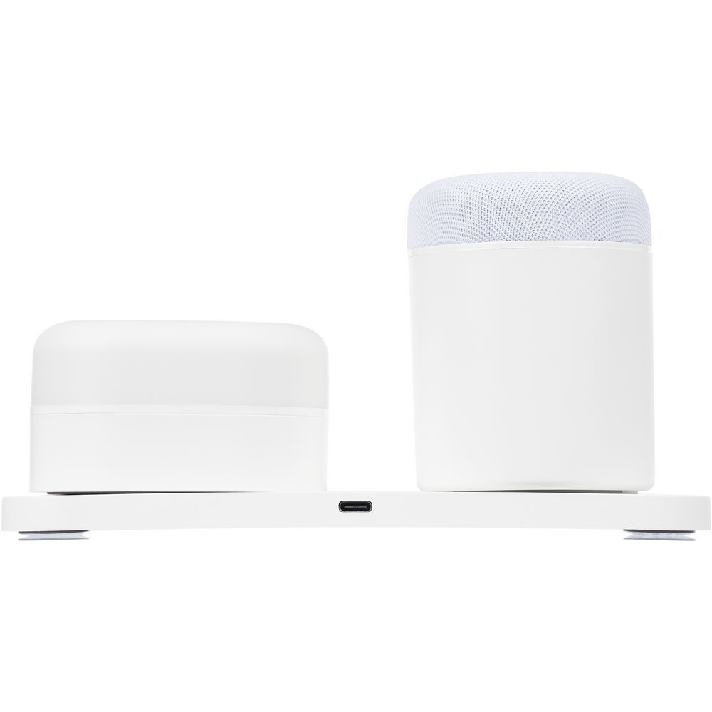 Станция беспроводной зарядки с колонкой и ночником Trilogy, белая — изображение 4