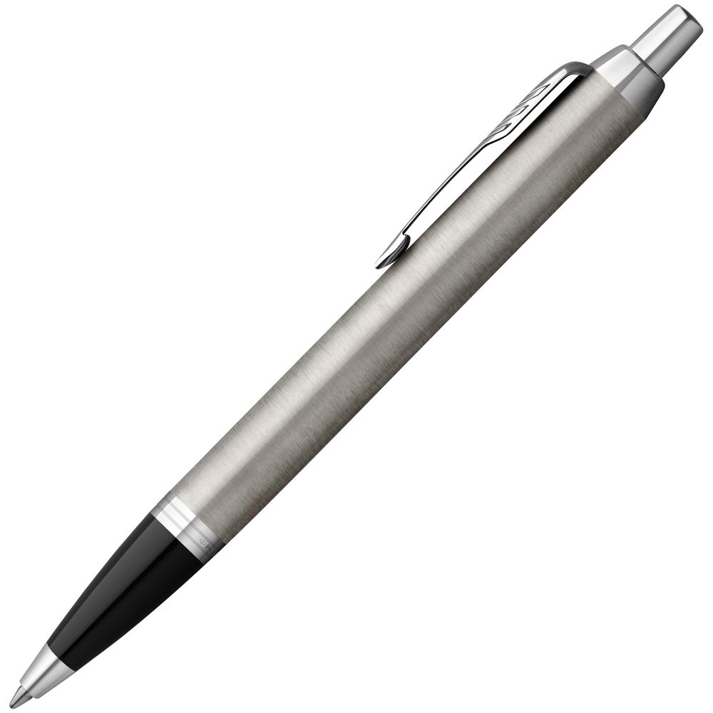 Ручка шариковая Parker IM Essential Stainless Steel CT, серебристая с черным — изображение 2