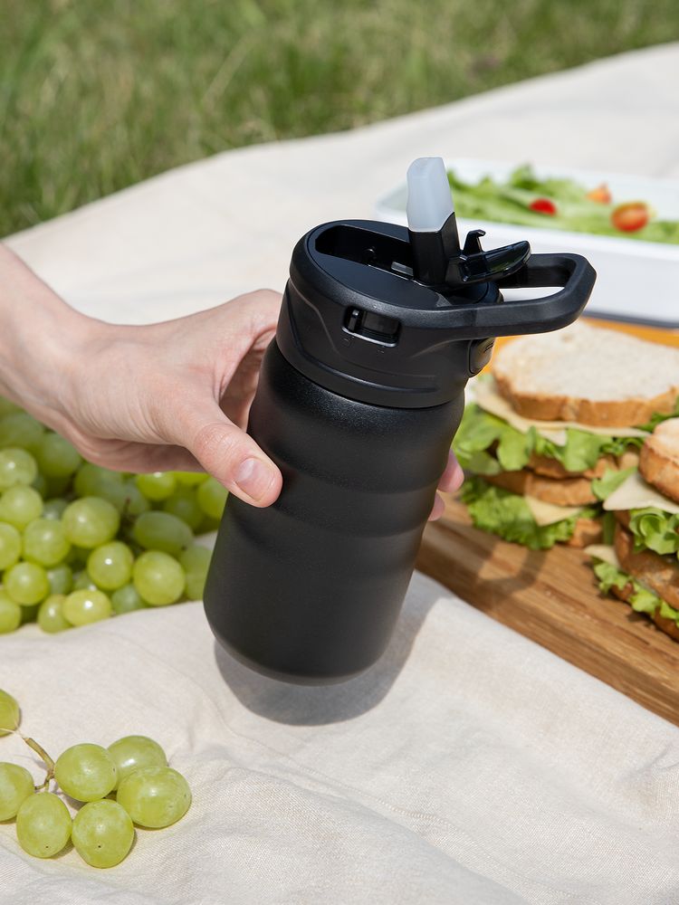 Термобутылка Fujisan 2.0 без логотипа, черная — изображение 14