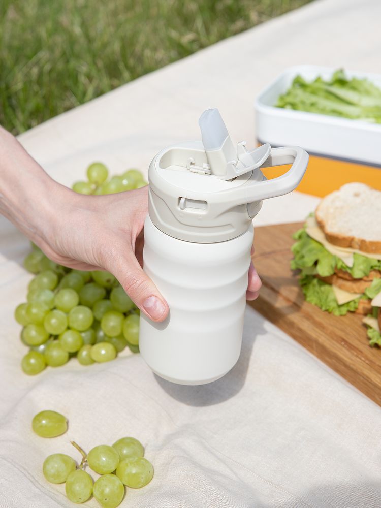 Термобутылка Fujisan 2.0 без логотипа, белая (молочная) — изображение 16