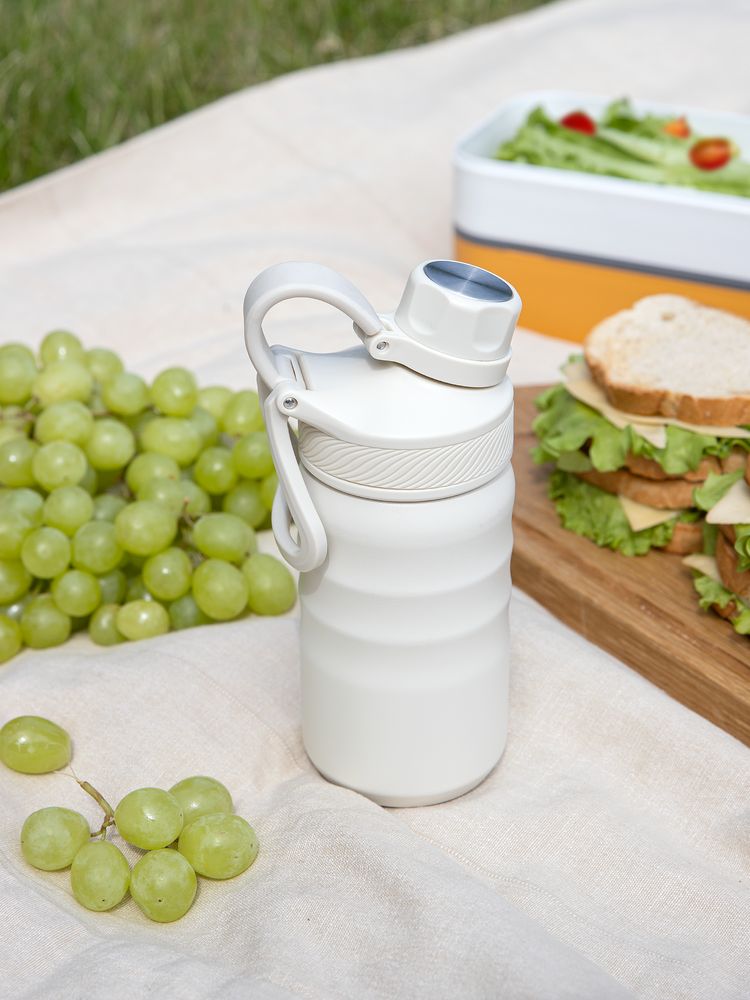 Термобутылка Fujisan 2.0 без логотипа, белая (молочная) — изображение 15