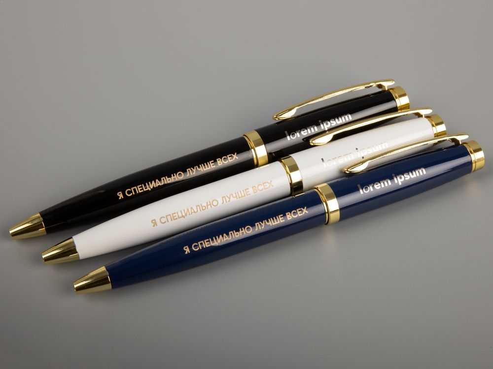 Ручка шариковая Letra Gold, глянцевая, темно-синяя — изображение 7