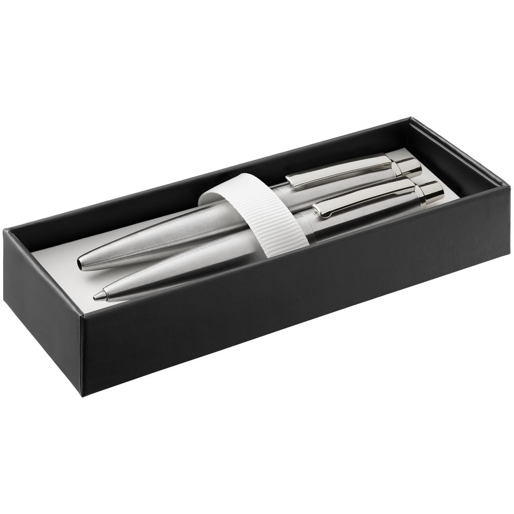 Набор из механического карандаша и ручки Poetica, серебристый — изображение 2