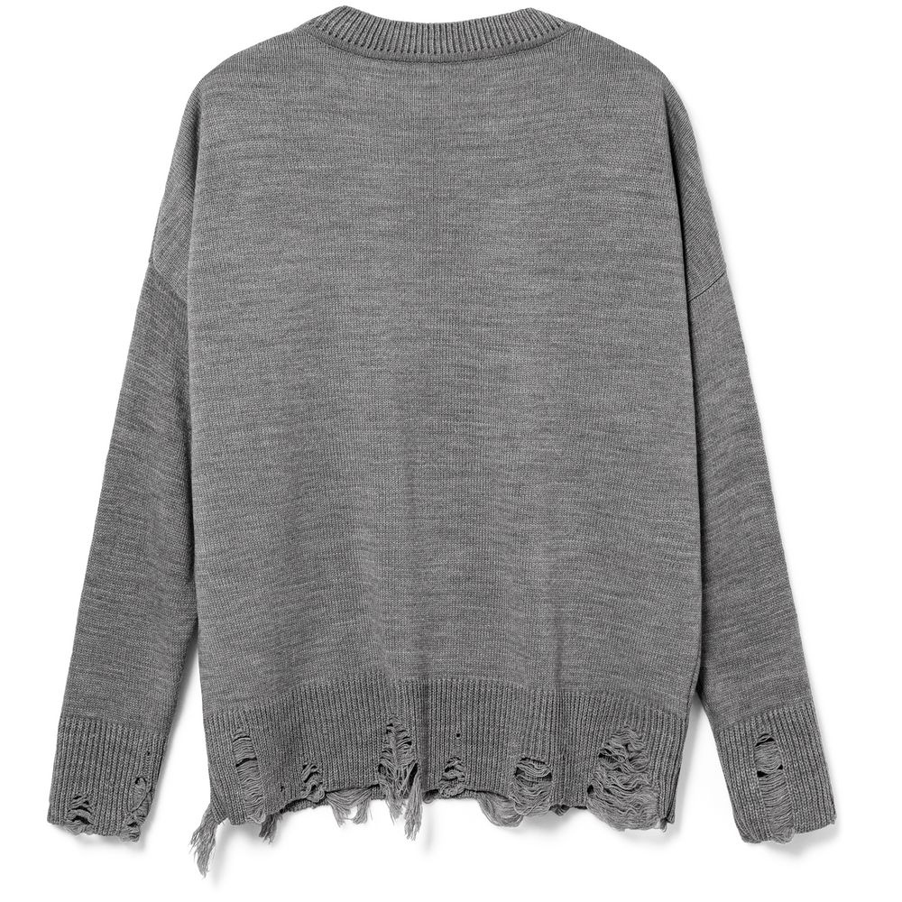 Джемпер оверсайз унисекс Grunge, серый — изображение 3