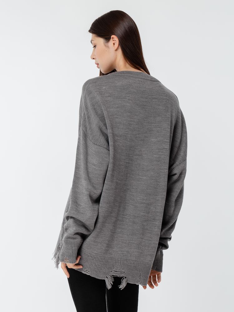 Джемпер оверсайз унисекс Grunge, серый — изображение 12