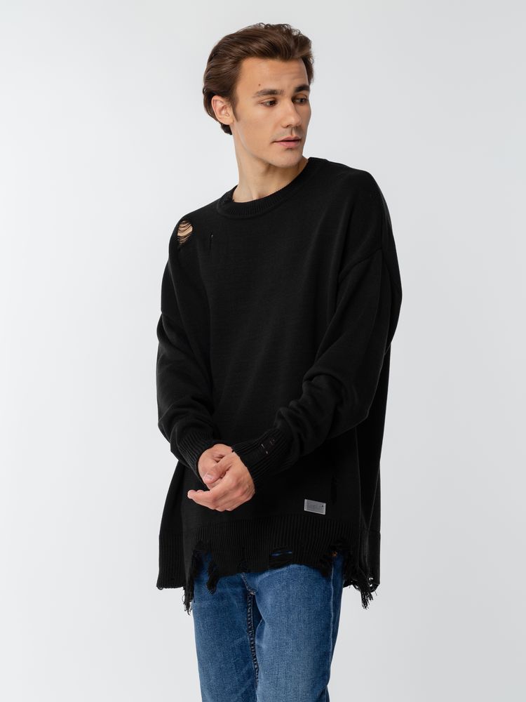 Джемпер оверсайз унисекс Grunge в сумке, черный — изображение 13