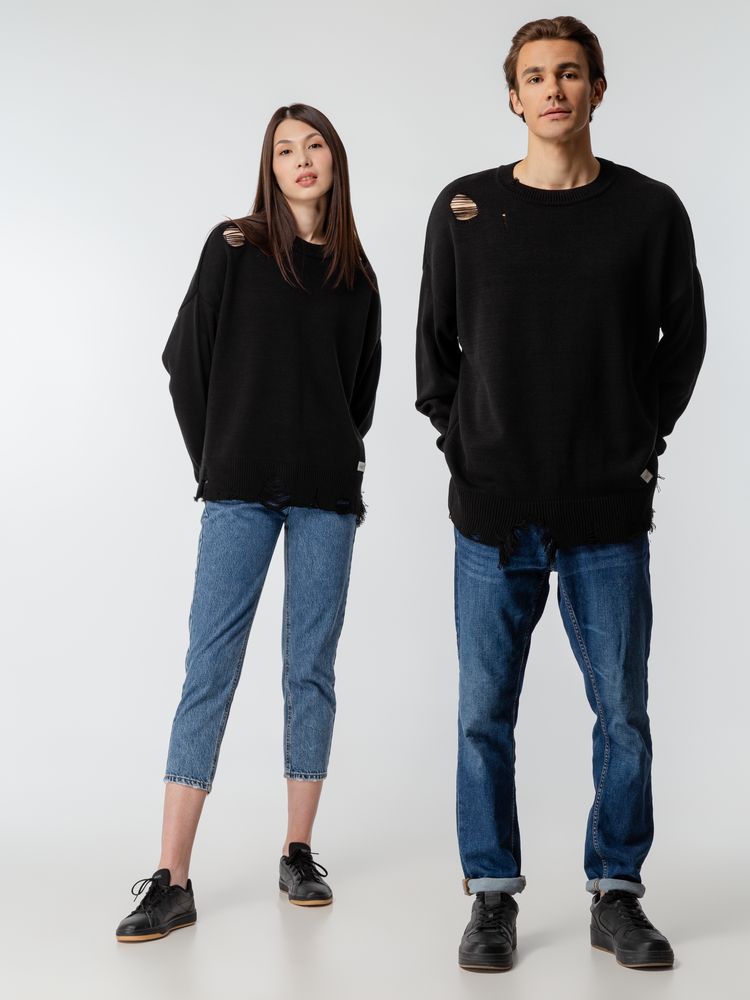 Джемпер оверсайз унисекс Grunge в сумке, черный — изображение 16