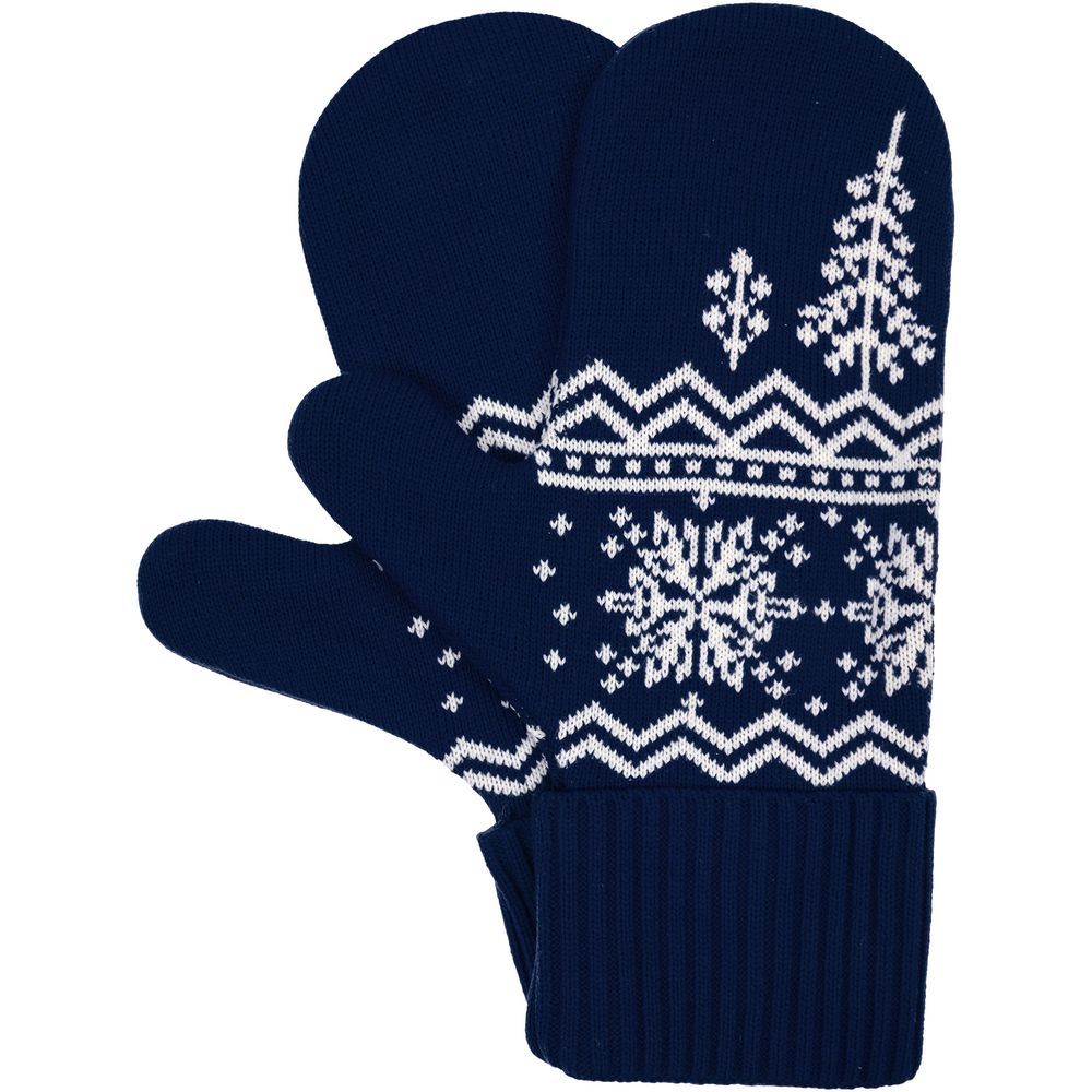 Варежки Elnik, синие с молочно-белым — изображение 2