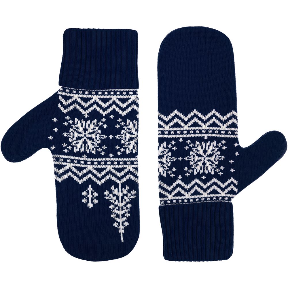 Варежки Elnik, синие с молочно-белым — изображение 3