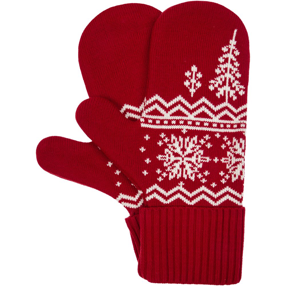 Варежки Elnik, красные с молочно-белым — изображение 2