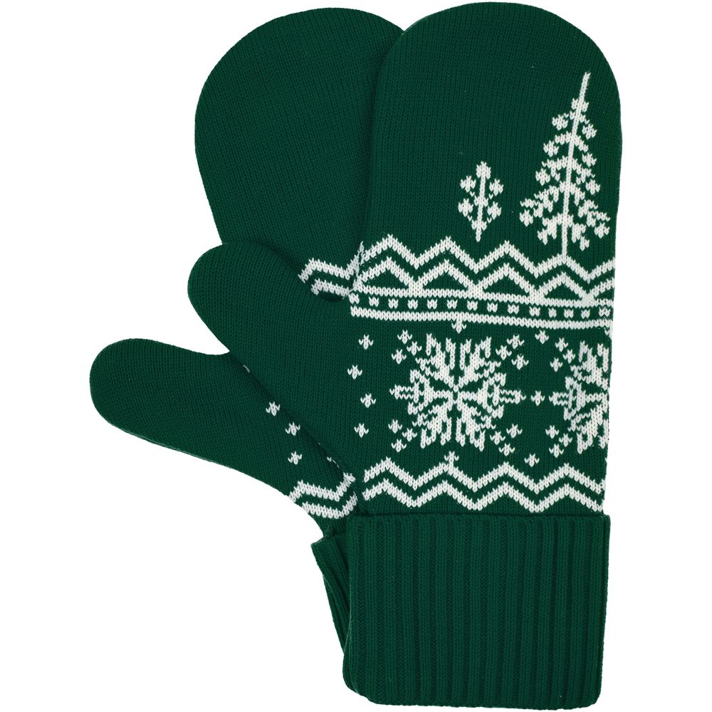 Варежки Elnik, зеленые с молочно-белым — изображение 2