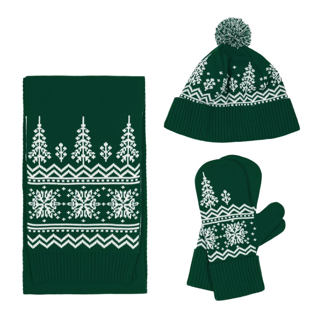 Шарф Elnik, зеленый с молочно-белым — изображение 4