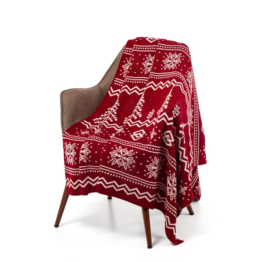 Плед Elnik, красный с молочно-белым — изображение 2