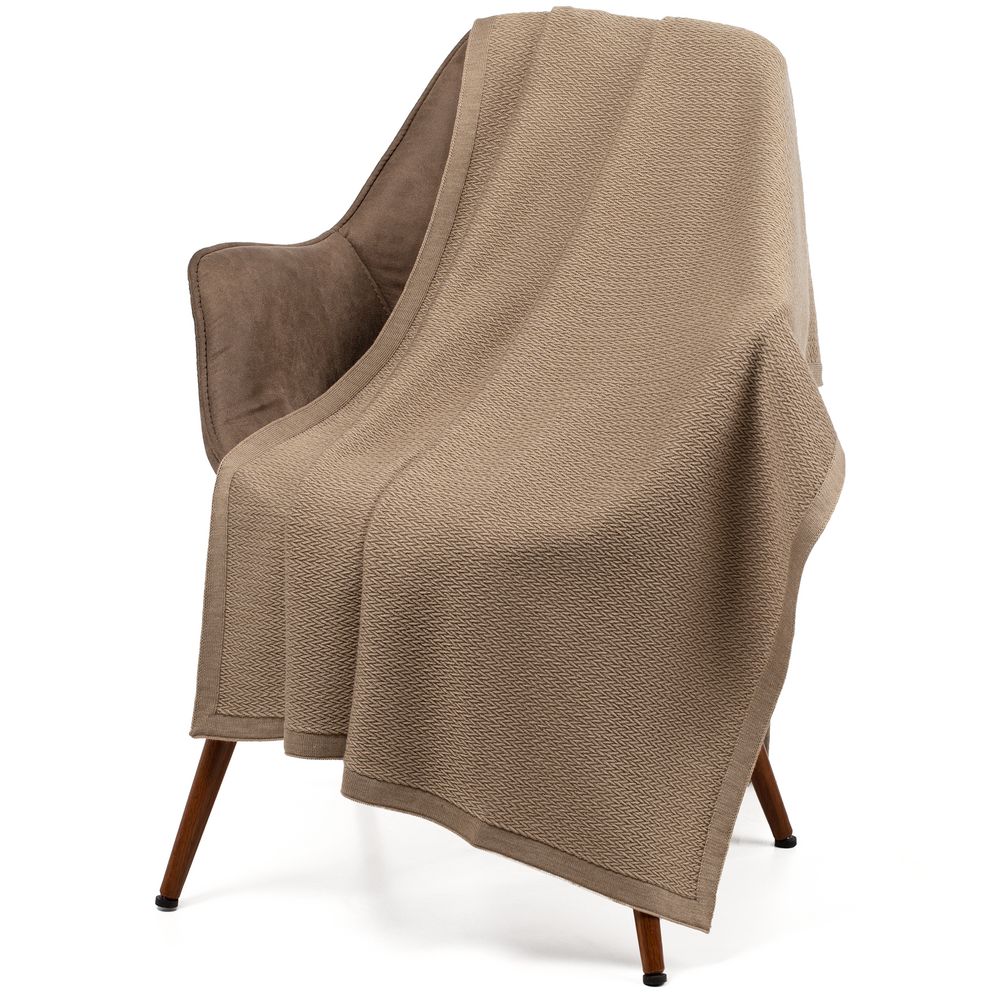 Плед Ornato, бежевый (миндальный меланж) — изображение 2