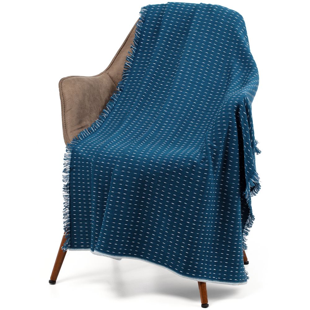 Плед Fringy, синий с голубым — изображение 2