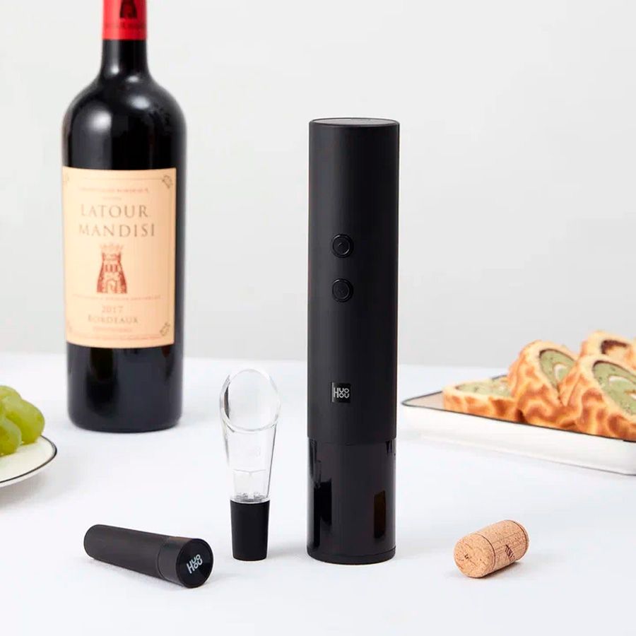 Винный набор HuoHou Electric Wine Bottle Opener 4 in 1, черный — изображение 4