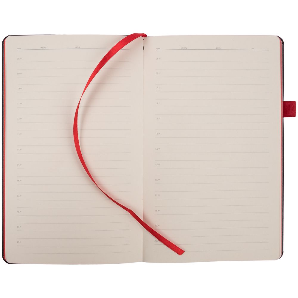 Ежедневник Ton Metal, недатированный, черный с красным — изображение 6